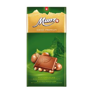 Munz Swiss Premium Milk Chocolate with Hazelnuts 100gm